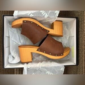 women’s MIA shoes Merel Studded Block Heel Mule Sandals 7 M